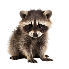 baby raccoon isolated on a transparent background, generative ai