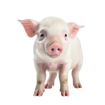 piglet isolated on a transparent background, generative ai