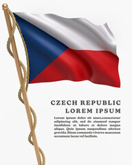 White Backround Flag Of CZECH REPUBLIC