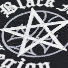Embroidered pentagram patch with 