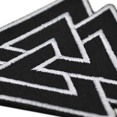 Embroidered patch with valknut. Scandinavian mythology, Vikings, Nordic tradition. Accessory for...