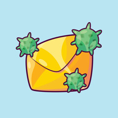 Mail with Virus Vector Illustration