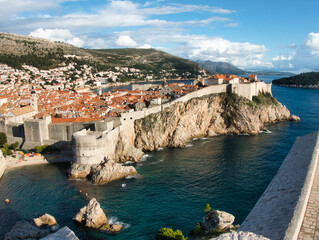 Fototapeta premium View over Dubrovnik from the fortress