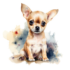 Dog puppy watercolor illustration. Generative AI