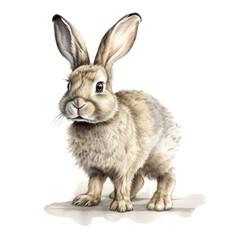 Fototapeta premium Rabbit hare watercolor illustration. Generative AI