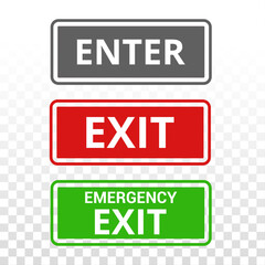 Enter and exit sign board in vector file