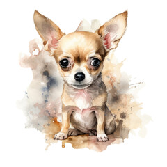 Dog puppy watercolor illustration. Generative AI