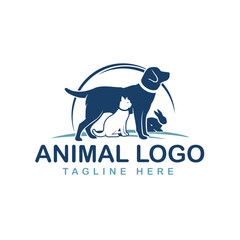 love pet care logo design template vector icon illustration free