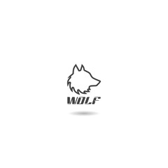 Wolf head illustration Logo Design with shadow