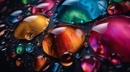 colourful water drops on material's 
glass, light, blue, color, celebration, sphere, gold, drop, bubbles, colorfull, shiny, black, macro, reflection, water, lights, wallpapers, background, beautiful, 