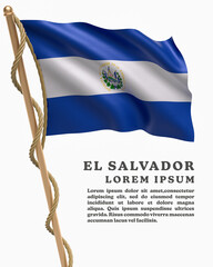 White Backround Flag Of EL SALVADOR