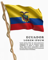 White Backround Flag Of ECUADOR