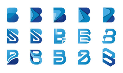 Abstract geometric colorful Letter B logo design for various types of businesses and company