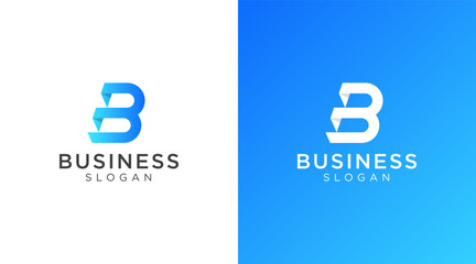 Abstract geometric colorful Letter B logo design for various types of businesses and company