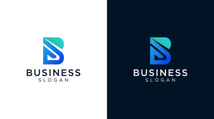 Abstract geometric colorful Letter B logo design for various types of businesses and company