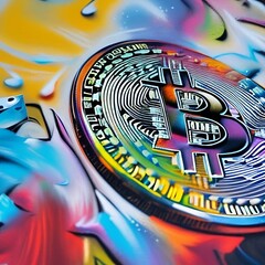 Fantastic big bitcoin coin, crypto, invstment finance