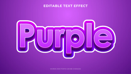 purple color text effect with 3d style