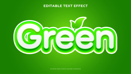 green color text effect with 3d style