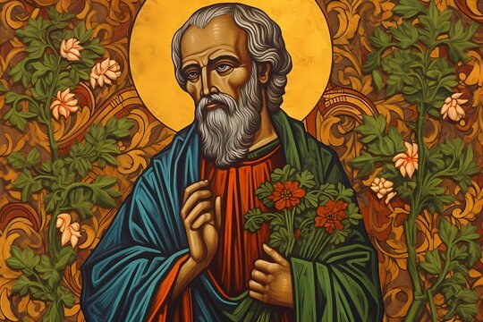 St. Jude, Patron Saint of Lost Causes. Generative ai. Illustration. Catholic religious. Painting.