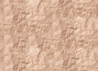 Crumpled paper background, wrinkled kraft backdrop, texture