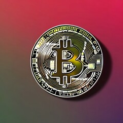 bitcoin coin on gradient background