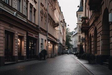 Surprisingly cozy streets of Berlin with a lot of greenery AI - obrazy, fototapety, plakaty