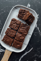 fresh homemade chocolate brownie