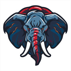 elephant mascot logo design vector with modern illustration concept style for badge, emblem and tshirt printing. angry elephant illustration with feet up