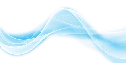 Abstract soft blue wave transparent background