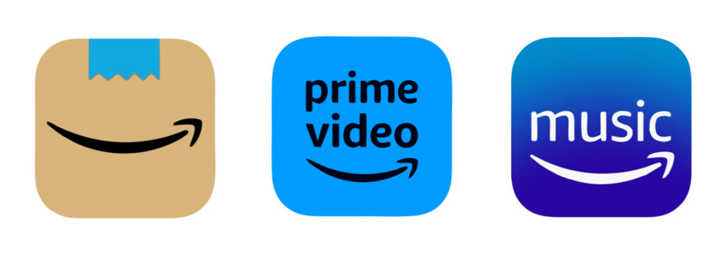  Amazon's popular apps icon set on transparent background. Amazon arrow icon Png