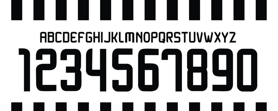 font vector team 2014 - 2015 kit sport style font. juve football style font. italy league. sports style letters and numbers for soccer team