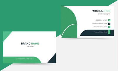 Creative  and professional business card template  with   elegant design -   clean and colourful   business card design with photo place bearer.
