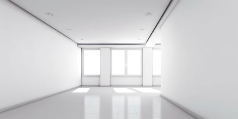  living room includes an empty space and a white wall, Generative AI