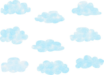 set of clouds vector