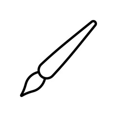 Paint brush icon. Black contour linear silhouette. Front side view. Vector simple flat graphic illustration. Isolated object on a white background. Isolate.