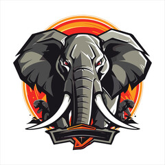 elephant mascot logo design vector with modern illustration concept style for badge, emblem and tshirt printing. angry elephant illustration with feet up