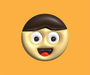 This is a 3D character boy smiley vector art design