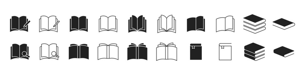 Book icon set. Vector EPS 10