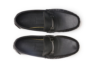 Men's leather moccasins on a white background