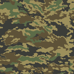 
Forest texture camouflage military seamless pattern, background disguise, vector