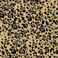 Leopard print seamless pattern wild cat vector trendy background for textile