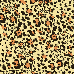 
Seamless leopard pattern vector fabric texture, trendy animal print for textile