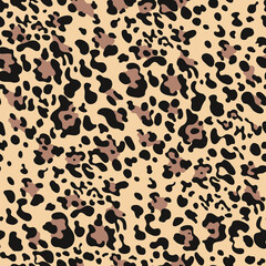 
Leopard print seamless pattern, wild cat spots on yellow background, disguise.