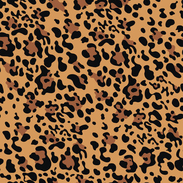 
Leopard print vector seamless pattern, stylish cat background for textile.