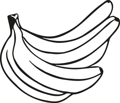 black and white bananas bunch clip art preview