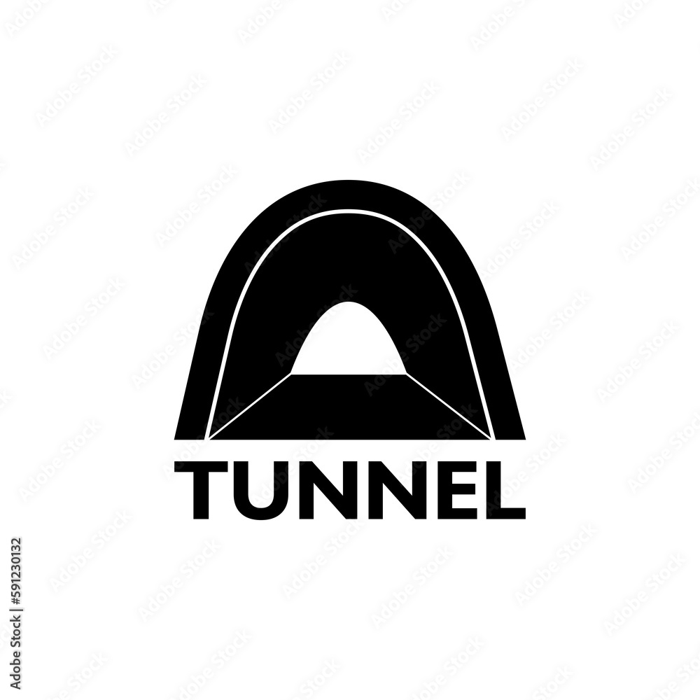 Poster Road Tunnel icon isolated on transparent background