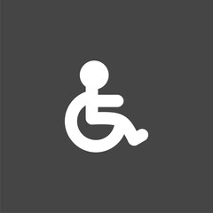 Handicap Icon isolated on black background 
