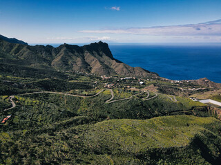 Fototapeta premium View of Alojera on the island of La Gomera as seen from a drone.