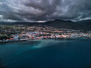 Fototapeta premium Coast of the Villa de Candelaria on the island of Tenerife as seen from a drone.