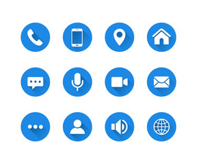Set of communication icons. Modern UI vector.